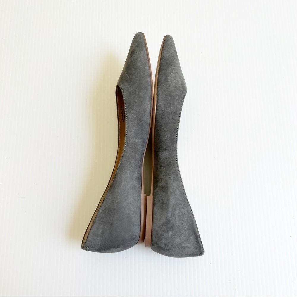 Botkier- Grey Annika Pointed Toe Suede Flats Size 6 - Picture 6 of 8